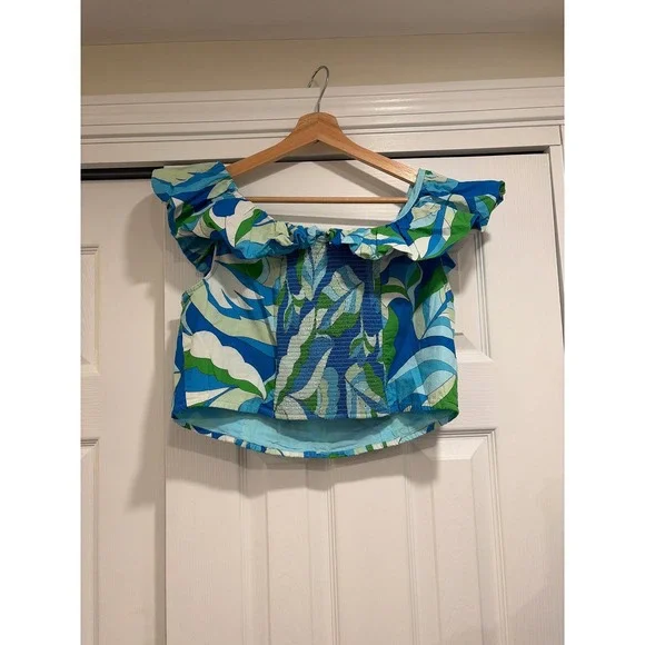 Maeve Puff Sleeve Crop Blouse - Picture 2 of 5